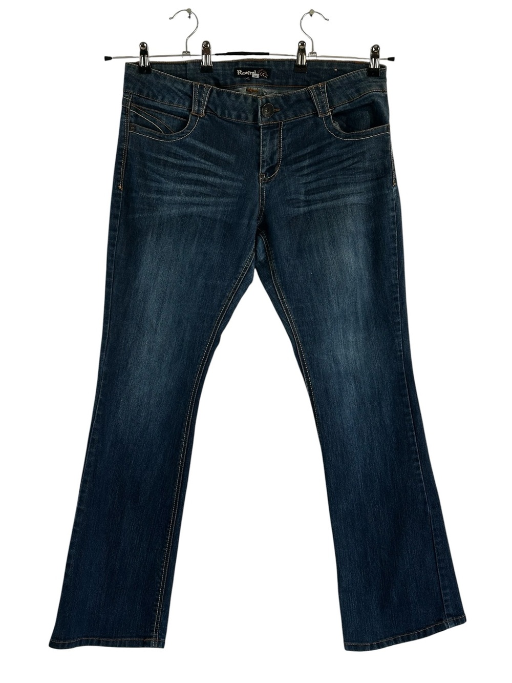 Rewind Y2K Dark Wash Stretch Bootcut Jeans Size 17 | Western Pocket Stitch